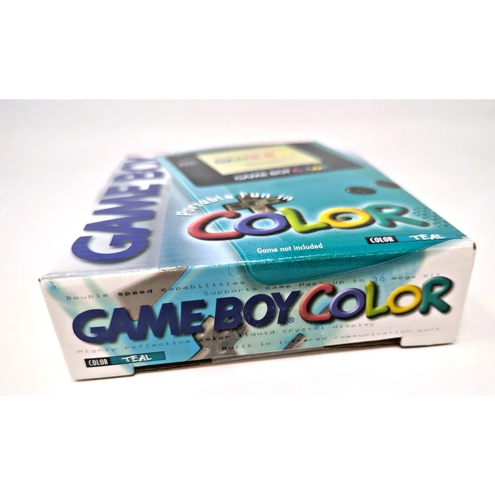 Nintendo Game Boy Color Handheld Console Teal Complete in Box CIB USA inserts